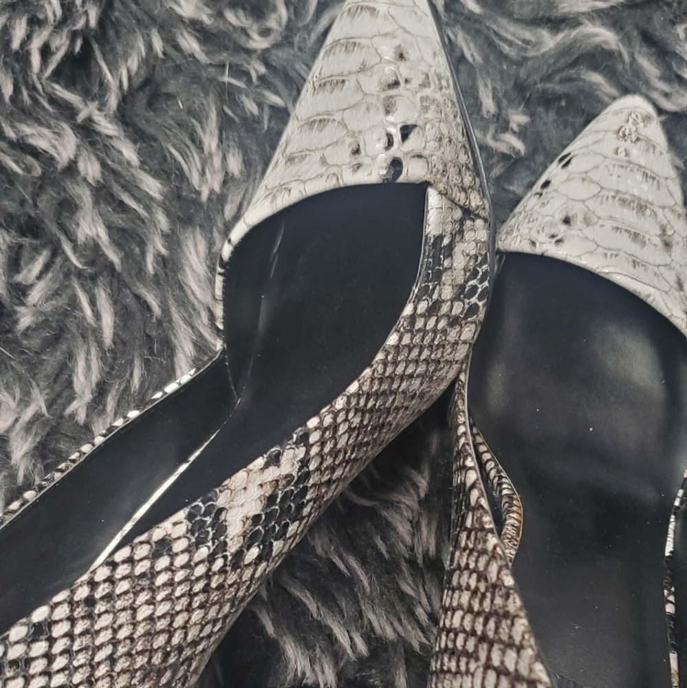 Beau and ashe pumps heals faux snake skin